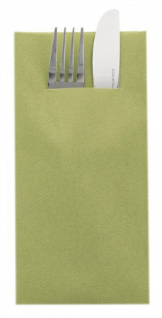 Servetele BUZUNAR tacamuri - Servetele cu BUZUNAR pentru tacamuri - Linclass Olive (Verde masliniu) / 40 x 40 cm / 75 buc