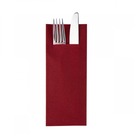 TOTUL SUB 30 Lei - LICHIDARI STOC - Servetele cu BUZUNAR pentru tacamuri Linclass „Pub" - Bordo / 40 x 33 cm / 75 buc