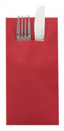 Linclass, HIGH QUALITY - Servetele cu BUZUNAR pentru tacamuri, Linclass Red (rosu) / 40 x 40 cm / 12 buc