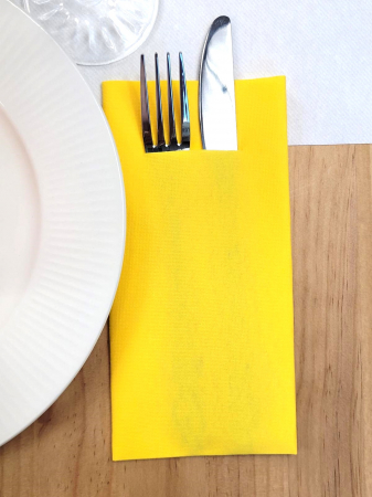 Servetele cu BUZUNAR pentru tacamuri - Linflair Galbene / 40 x 40 cm / 100 buc [1]