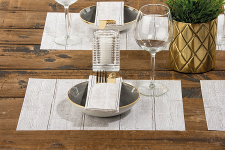 Servetele cu BUZUNAR pentru tacamuri pentru Craciun/Revelion - Holz / Wood / 40 x 40 cm / 75 buc [1]