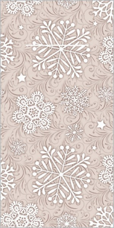 DECOR IARNA - Servetele cu BUZUNAR pentru tacamuri - Linclass Steven (fulgi, fundal crem) / 40 x 40 cm / 75 buc