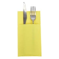 DECOR GALBEN - Servetele cu BUZUNAR pentru tacamuri - Softpoint (Galben) / 40 x 40 cm / 20 buc