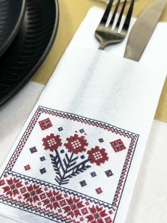 Servetele cu BUZUNAR pentru tacamuri - Softpoint (model traditional romanesc) / 33 x 40 cm / 50 buc [2]