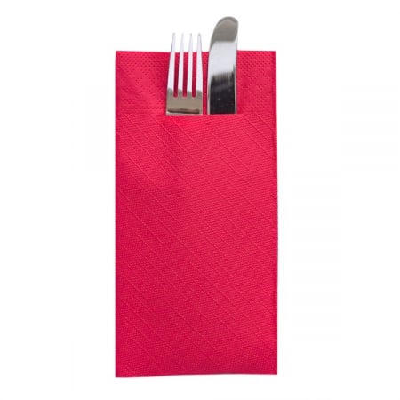 Servetele cu BUZUNAR pentru tacamuri - Tissue Deluxe (Rosii) / 40 x 40 cm / 75 buc [6]