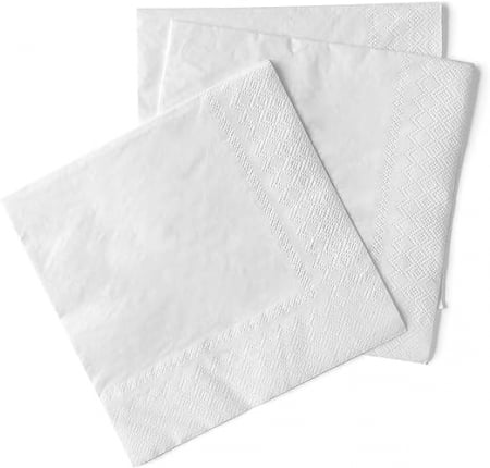 Servetele de masa, 3 straturi, UNI - Servetele de masa 3 straturi, Tissue - Albe / 24 x 24 cm / 150 buc