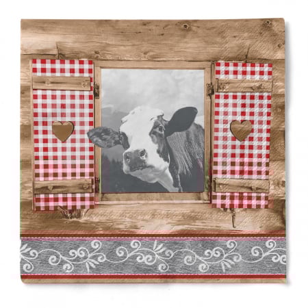 DECOR ANIVERSARI COPII - Servetele de masa, 3 straturi, Tissue - Almblick (imprimeu vacuta) / 40 x 40 cm / 100 buc