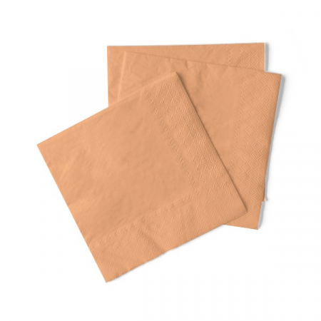 TOTUL SUB 30 Lei - LICHIDARI STOC - Servetele de masa 3 straturi, Tissue - Aprikot (portocaliu) / 24 x 24 cm / 150 buc