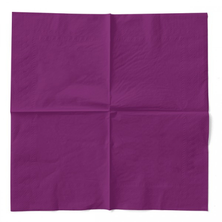 Servetele de masa 3 straturi, Tissue - Aubergine (Mov inchis) / 24 x 24 cm / 150 buc [2]