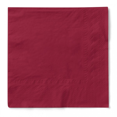 Servetele de masa 3 straturi, Tissue - Bordo / 24 x 24 cm / 150 buc [1]