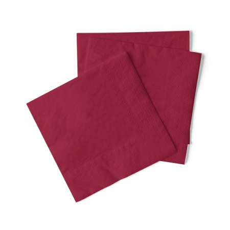Servetele de masa, 3 straturi, UNI - Servetele de masa 3 straturi Tissue - Burgundy (Bordo), 33 x 33 cm, 100 buc