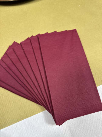 DECOR ROSU & BORDO - Servetele de masa 3 straturi Tissue - Burgundy (Bordo), 33 x 33 cm, pliate 1/8, 100 buc