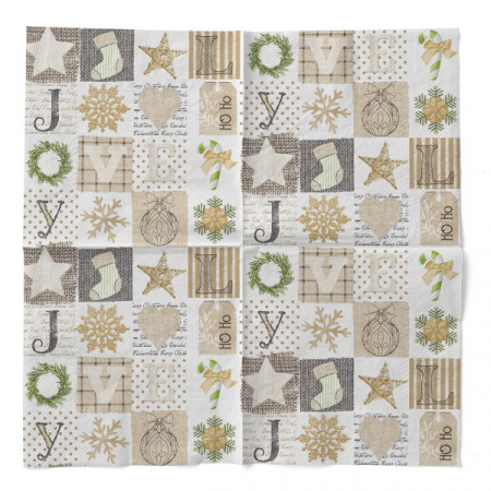Servetele de masa de Craciun, 3 straturi, Tissue - Candy / 40 x 40 cm / 100 buc [2]
