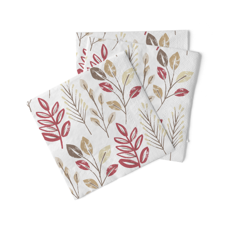 Servetele de masa 3 straturi, Tissue - Cedrik (frunze) / 40 x 40 cm / 100 buc [1]