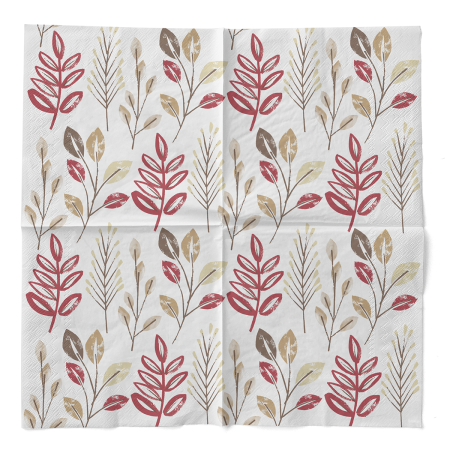 Servetele de masa 3 straturi, Tissue - Cedrik (frunze) / 40 x 40 cm / 100 buc [2]