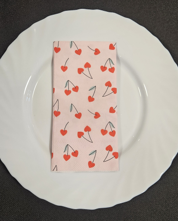 Servetele de masa 3 straturi, Tissue - Cherry Love, 33 x 33 cm, pliate 1/8, 16 buc [1]