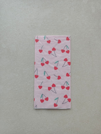 Servetele de masa, 3 straturi - Servetele de masa 3 straturi, Tissue - Cherry Love, 33 x 33 cm, pliate 1/8, 16 buc
