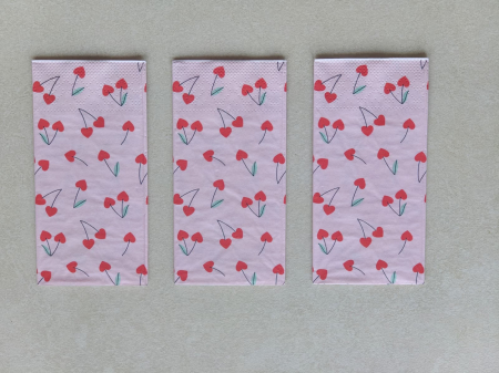 Servetele de masa 3 straturi, Tissue - Cherry Love, 33 x 33 cm, pliate 1/8, 16 buc [1]