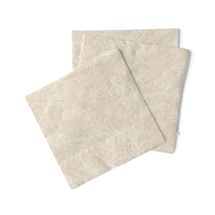 Colectie Limitata - Servetele de masa, 3 straturi, Tissue - Claudio (model auriu) / 40 x 40 cm / 600 buc