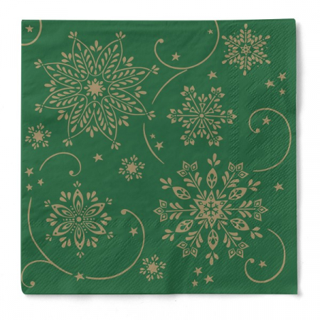Servetele de masa 3 straturi Tissue - Cristal (verde-auriu), 33 x 33 cm, 100 buc