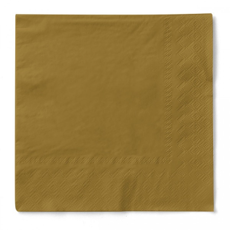 Servetele de masa, 3 straturi, UNI - Servetele de masa 3 straturi, Tissue - Gold (Aurii) / 33 x 33 cm / 50 buc