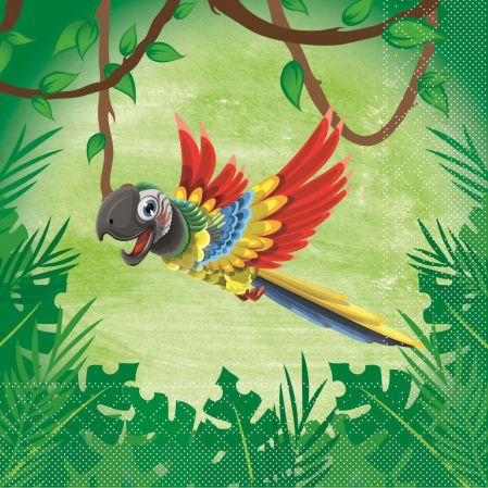 TOTUL SUB 30 Lei - LICHIDARI STOC - Servetele de masa 3 straturi Tissue - Jungle, 33 x 33 cm, 100 buc