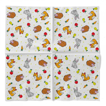 Servetele de masa 3 straturi Tissue - Polly (animalute), 33 x 33 cm, 100 buc [2]