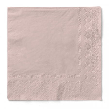 DECOR ROZ - Servetele de masa 3 straturi, Tissue - Roz pudrat / 40 x 40 cm / 100 buc
