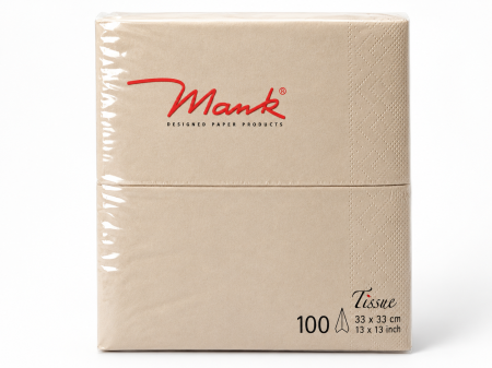 Servetele de masa, 3 straturi, UNI - Servetele de masa 3 straturi Tissue - Sand (Cappuccino), 33 x 33 cm, pliate 1/8, 100 buc
