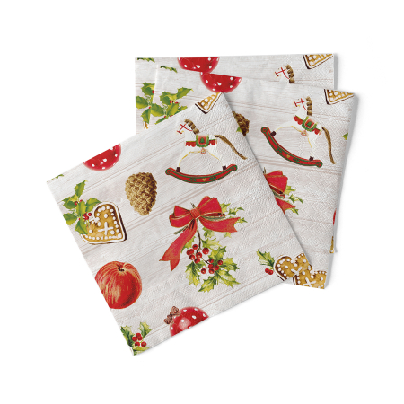 Servetele tissue 40 x 40 pentru Craciun - La comanda - Servetele de masa de Craciun, 3 straturi, Tissue - Advent / 40 x 40 cm / 100 buc