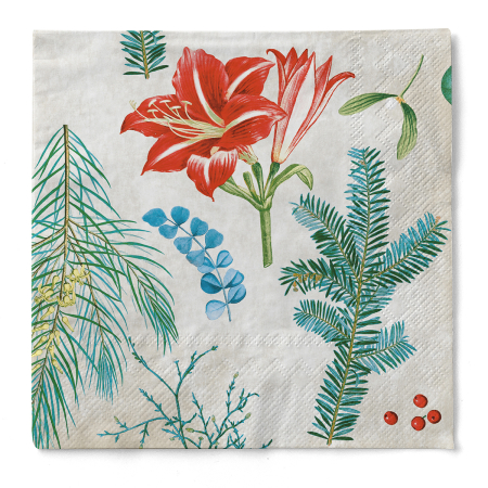 Servetele de masa de Craciun, 3 straturi, Tissue - Amaryllis / 40 x 40 cm / 100 buc [1]