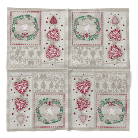 Servetele de masa de Craciun, 3 straturi, Tissue - Benita / 33 x 33 cm / 100 buc [2]