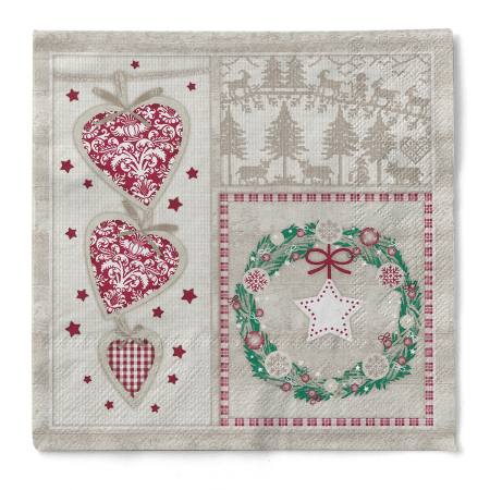 Servetele de masa de Craciun, 3 straturi, Tissue - Benita / 33 x 33 cm / 100 buc [1]