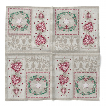 Servetele de masa de Craciun, 3 straturi, Tissue - Benita / 40 x 40 cm / 100 buc [2]