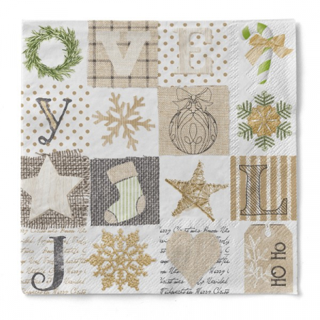 Produse - Servetele de masa de Craciun, 3 straturi, Tissue - Candy/ 40 x 40 cm / 100 buc
