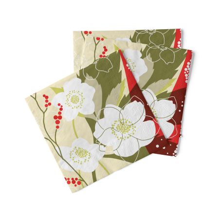 Servetele tissue 40 x 40 pentru Craciun - La comanda - Servetele de masa de Craciun, 3 straturi, Tissue - Diana / 40 x 40 cm / 100 buc
