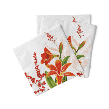 Servetele tissue 33 x 33 pentru Craciun - La comanda - Servetele de masa de Craciun, 3 straturi, Tissue - Felina / 33 x 33 cm / 100 buc