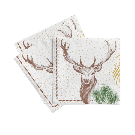 Servetele tissue 40 x 40 pentru Craciun - La comanda - Servetele de masa de Craciun, 3 straturi, Tissue - Gustav / 40 x 40 cm / 100 buc