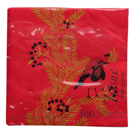 Servetele de masa de Craciun, 3 straturi, Tissue - Jesse / 33 x 33 cm / 100 buc [1]