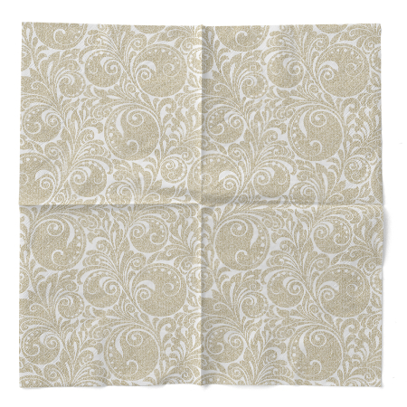 Servetele de masa de Craciun, 3 straturi, Tissue - Jordan weiss-gold / white-gold / 40 x 40 cm / 100 buc [2]