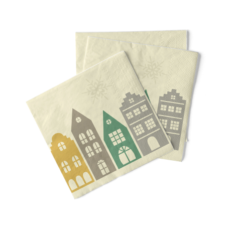 Servetele tissue 33 x 33 pentru Craciun - La comanda - Servetele de masa de Craciun, 3 straturi, Tissue - Julika / 33 x 33 cm / 100 buc