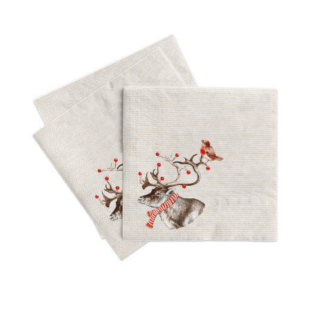 Servetele tissue 33 x 33 pentru Craciun - La comanda - Servetele de masa de Craciun, 3 straturi, Tissue - Knut / 33 x 33 cm / 100 buc