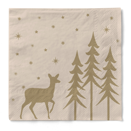 DECOR BEJ & MARO - Servetele de masa, 3 straturi, Tissue - Liane (hartie tissue reciclata) / 24 × 24 cm / 150 buc