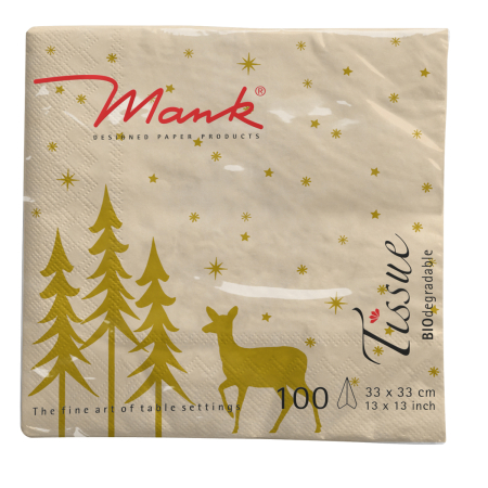 Servetele de masa de Craciun, 3 straturi, Tissue - Liane recycled tissue / 33 x 33 cm / 100 buc [1]