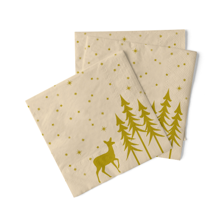 Servetele tissue 33 x 33 pentru Craciun - La comanda - Servetele de masa de Craciun, 3 straturi, Tissue - Liane recycled tissue / 33 x 33 cm / 100 buc