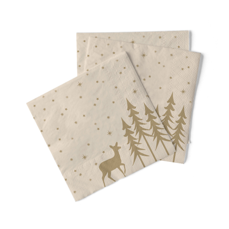 Servetele tissue 40 x 40 pentru Craciun - La comanda - Servetele de masa de Craciun, 3 straturi, Tissue - Liane recycled tissue / 40 x 40 cm / 100 buc