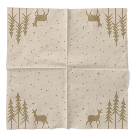 Servetele de masa de Craciun, 3 straturi, Tissue - Liane recycled tissue / 40 x 40 cm / 100 buc [2]