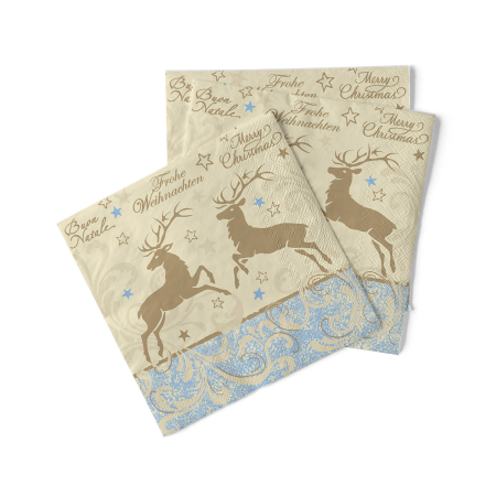 Servetele tissue 33 x 33 pentru Craciun - La comanda - Servetele de masa de Craciun, 3 straturi, Tissue - Liroy / 33 x 33 cm / 100 buc
