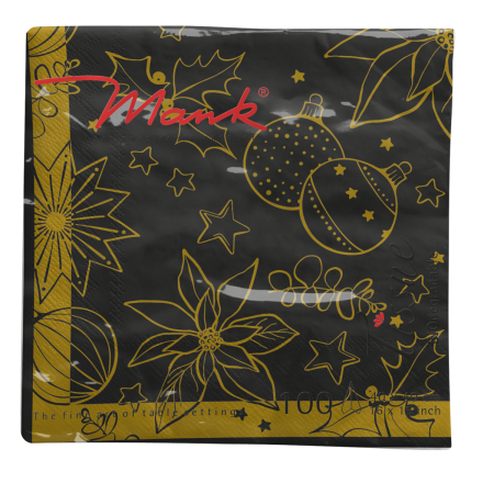 Servetele de masa de Craciun, 3 straturi, Tissue - Milan schwarz / black / 40 x 40 cm / 100 buc [3]