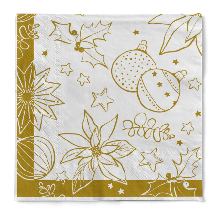 Servetele de masa de Craciun, 3 straturi, Tissue - Milan weiß / white / 33 x 33 cm / 100 buc [2]